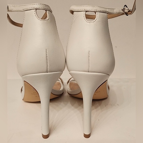 Stuart Weitzman Amelina Sandals Women’s White Ankle Strap Heels Size 6.5 - Picture 7 of 13